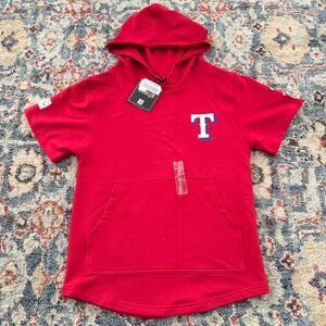 Baseballism Texas Rangers Hoodie Kids Small Red Short Sleeve MLB Sport NWT